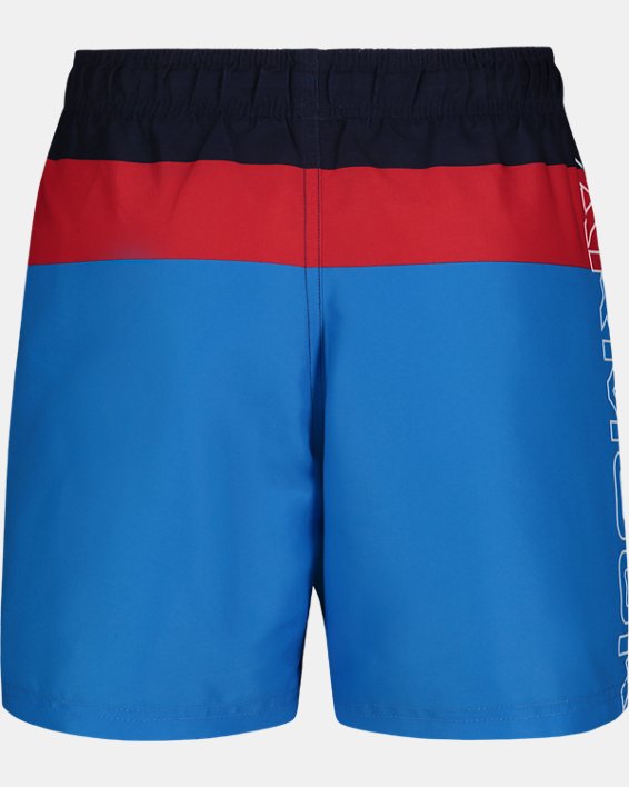 Boys' UA Triblock Logo Swim Volley Shorts, Blue, pdpMainDesktop image number 1